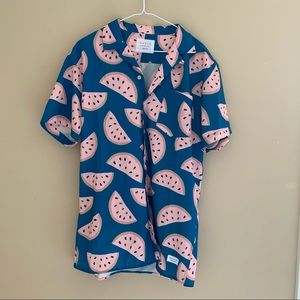 Duvin watermelon short sleeve button down shirt